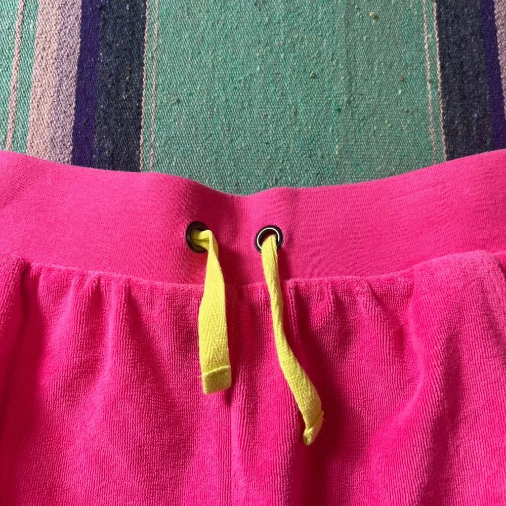 Xhilaration Terry Cloth Shorts Girls XL 14/16 Hot Pink Neon Drawstring Lounge
